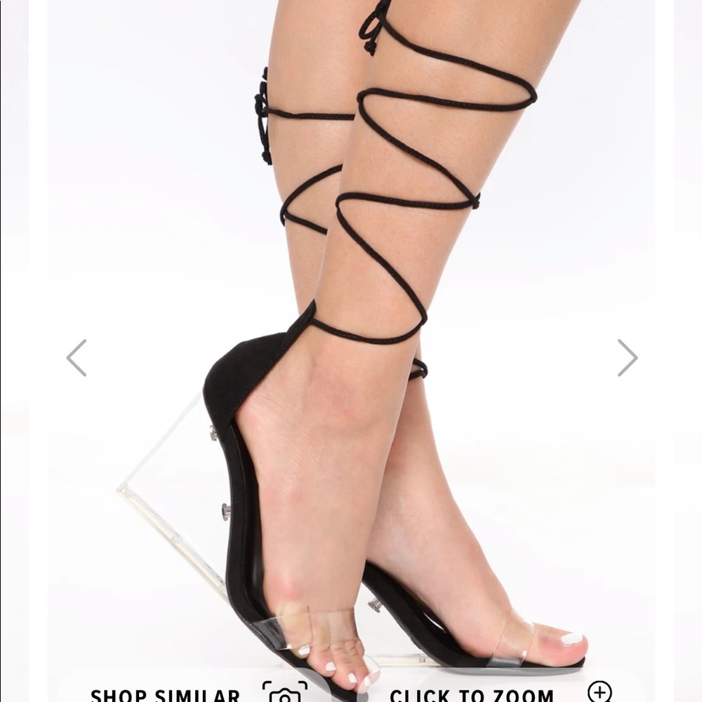 Fashion nova clear wedges